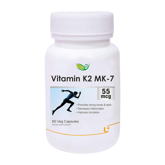 Biotrex Nutraceuticals Vitamin K2 as Mk-7 55mcg | Supports Bone Health | Promotes Heart Health | 60 Veg Capsules