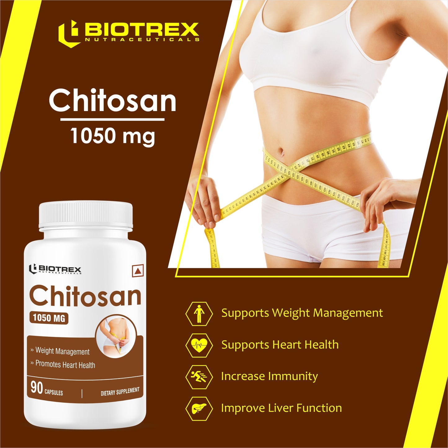 Biotrex Chitosan 1050mg-90 Non Vegetarian Capsules