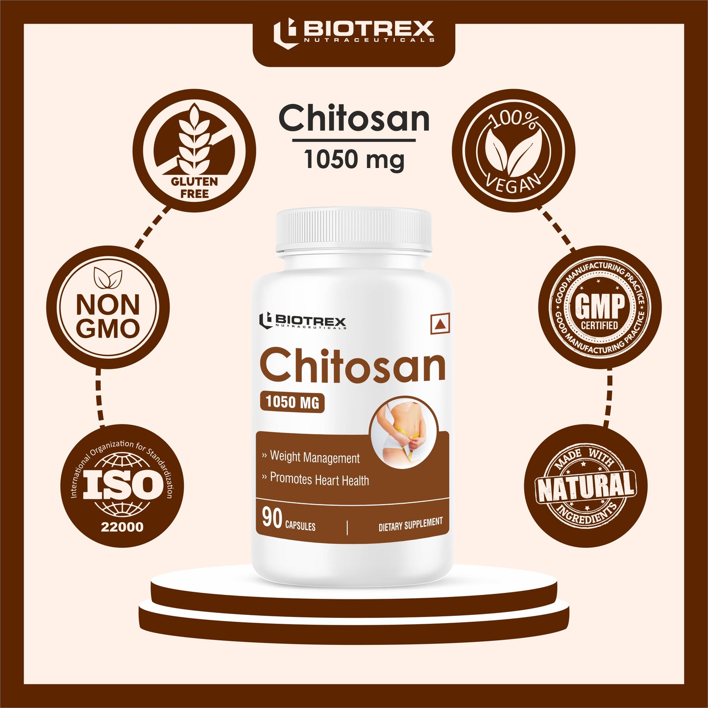 Biotrex Chitosan 1050mg-90 Non Vegetarian Capsules