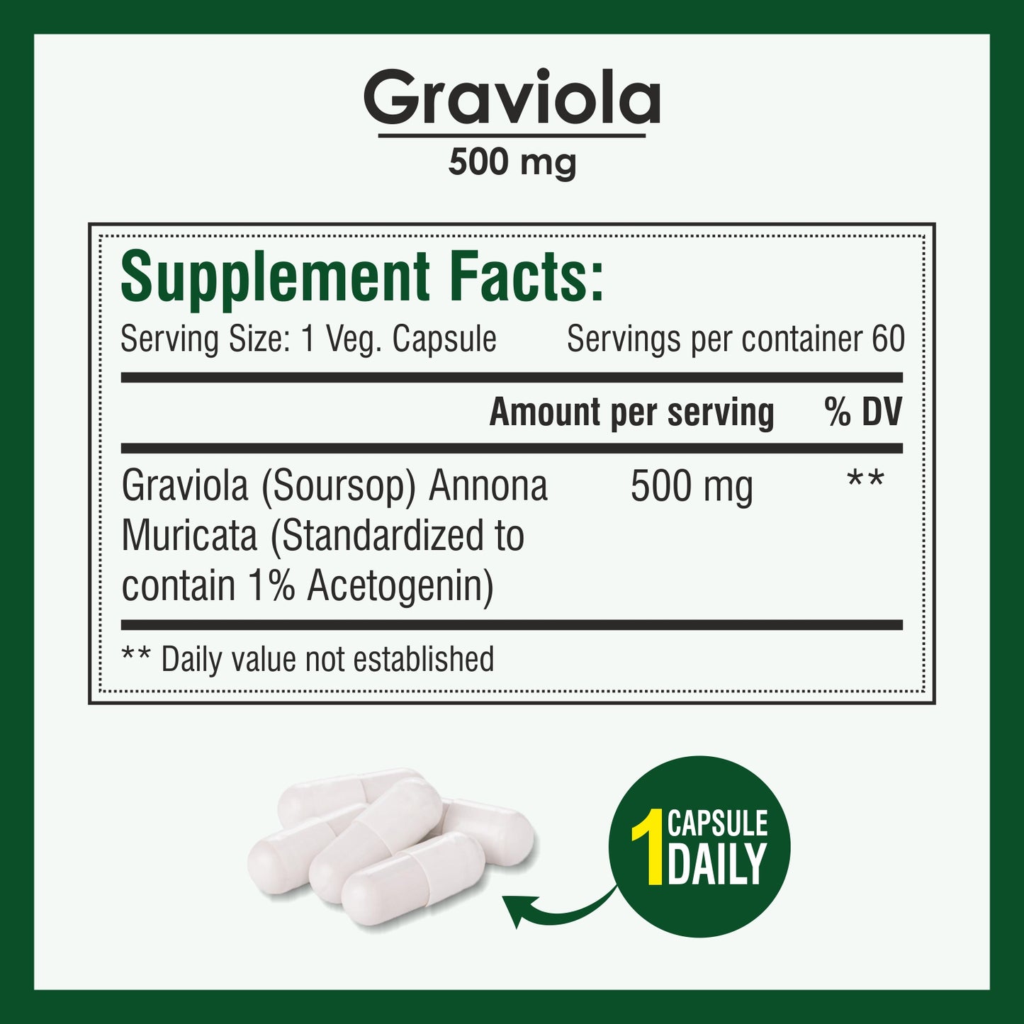 Biotrex Graviola 500mg - 60 Capsules