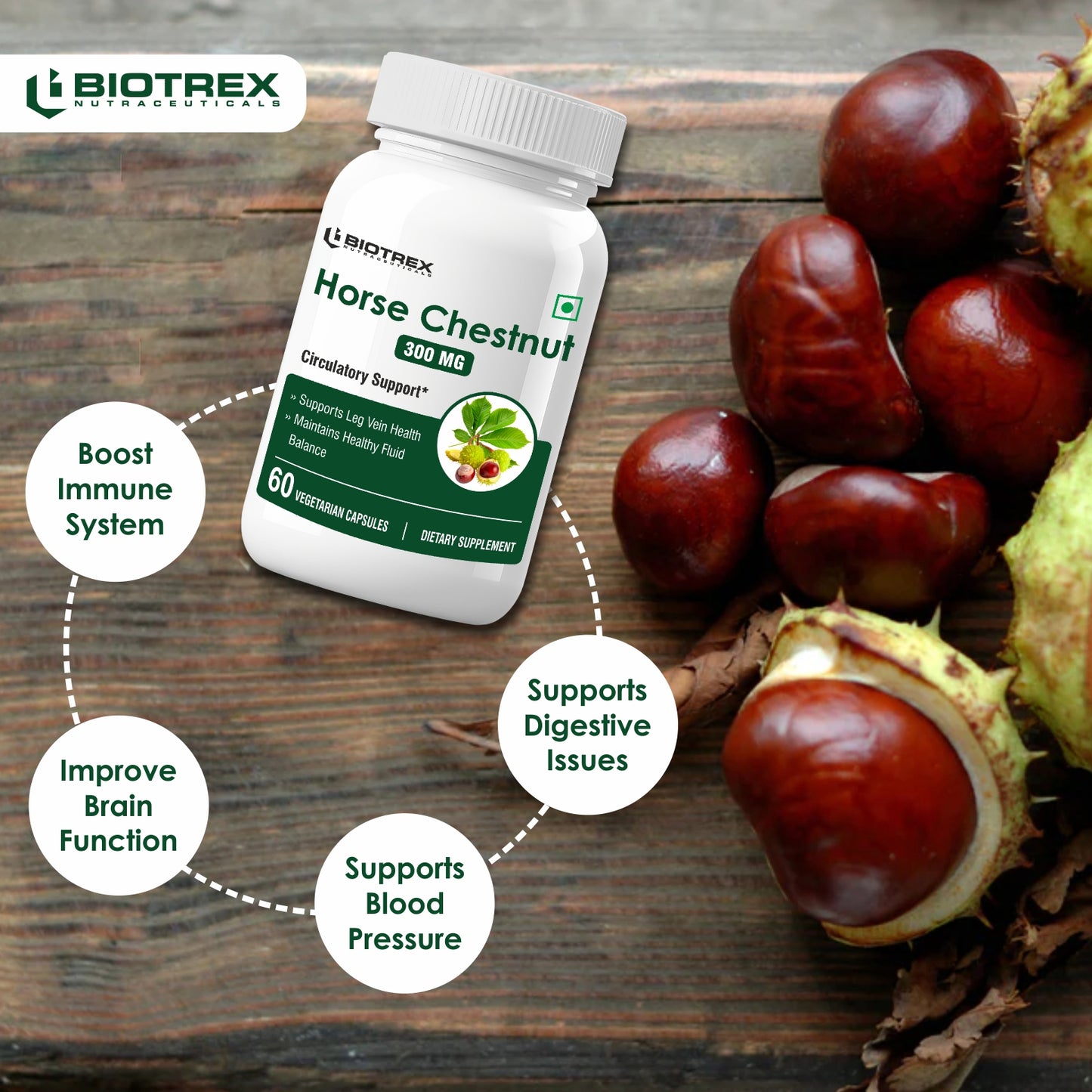 Biotrex Horse Chestnut 300mg - 60 Capsules