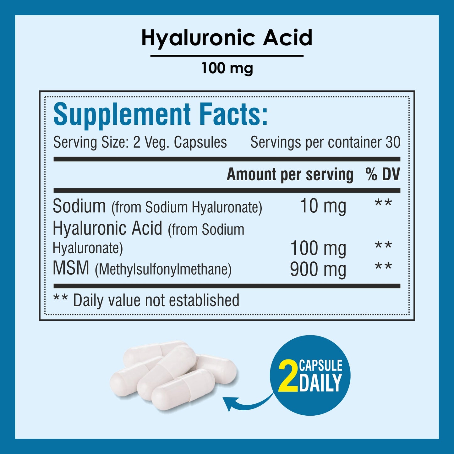 Biotrex Hyaluronic Acid 100mg - 60 Capsules