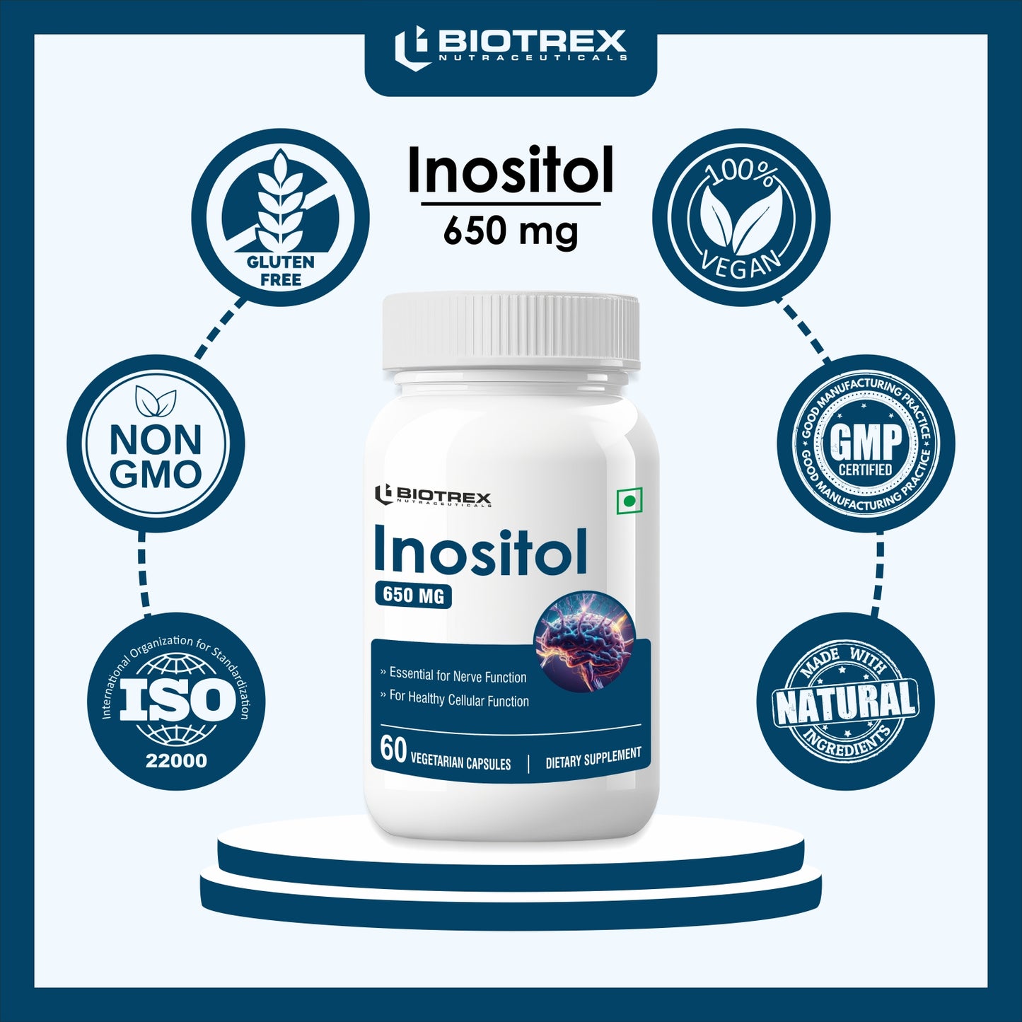 Biotrex Inositol 650mg - 60 Capsules