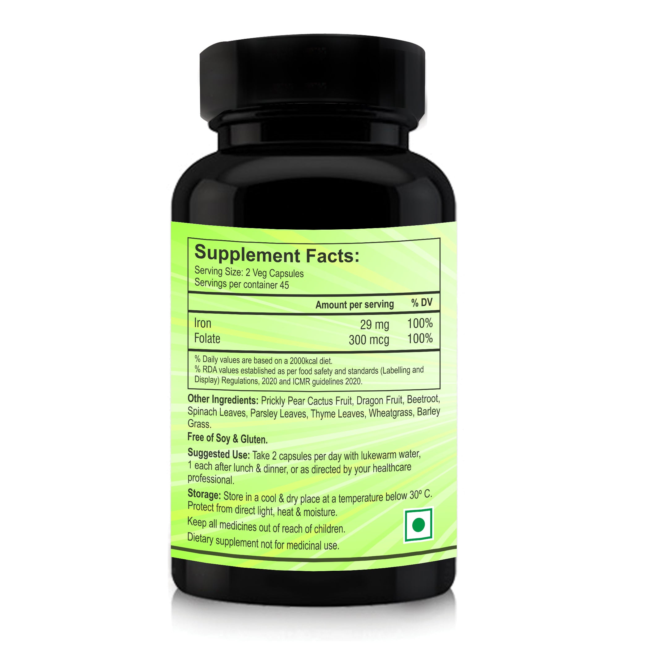 Nutriosys Naturals Plant Based Iron With Folate | Boost Energy Levels ...