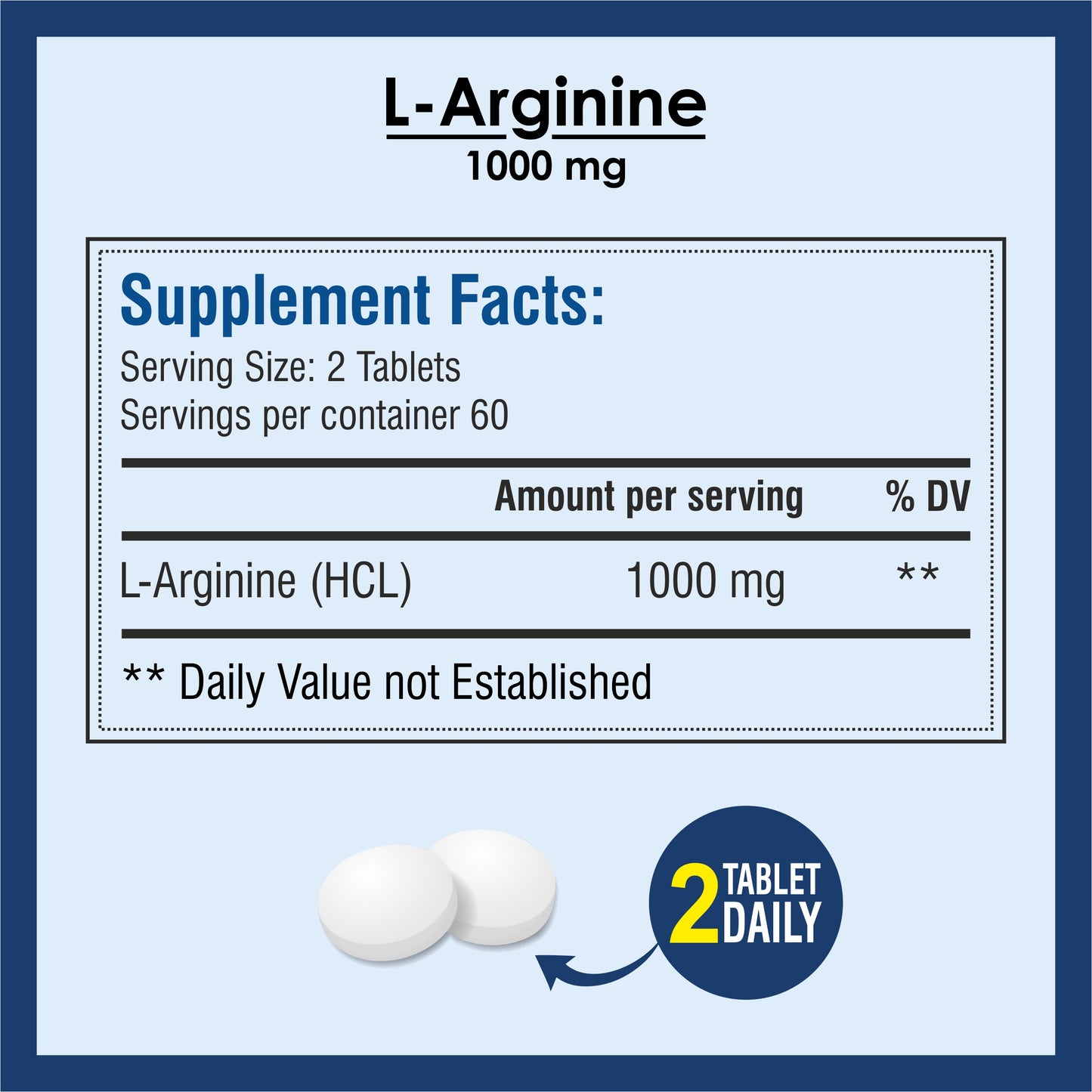 Biotrex L-Arginine 1000mg Supplement, Nitric Oxide Production & Muscle Growth - 120 Tablets