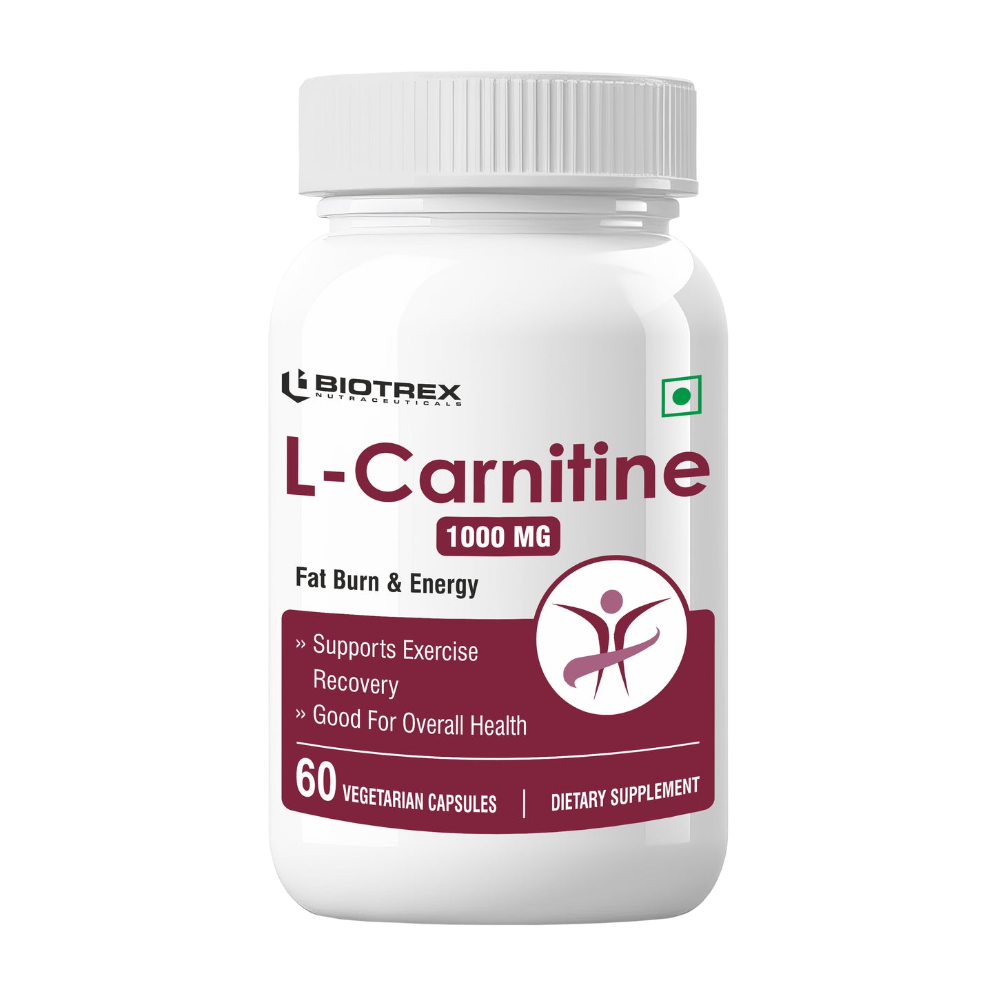 Biotrex L-Carnitine For Supports Muscles Recovery, Fat Burn & Energy 1000 mg | 60 Capsules