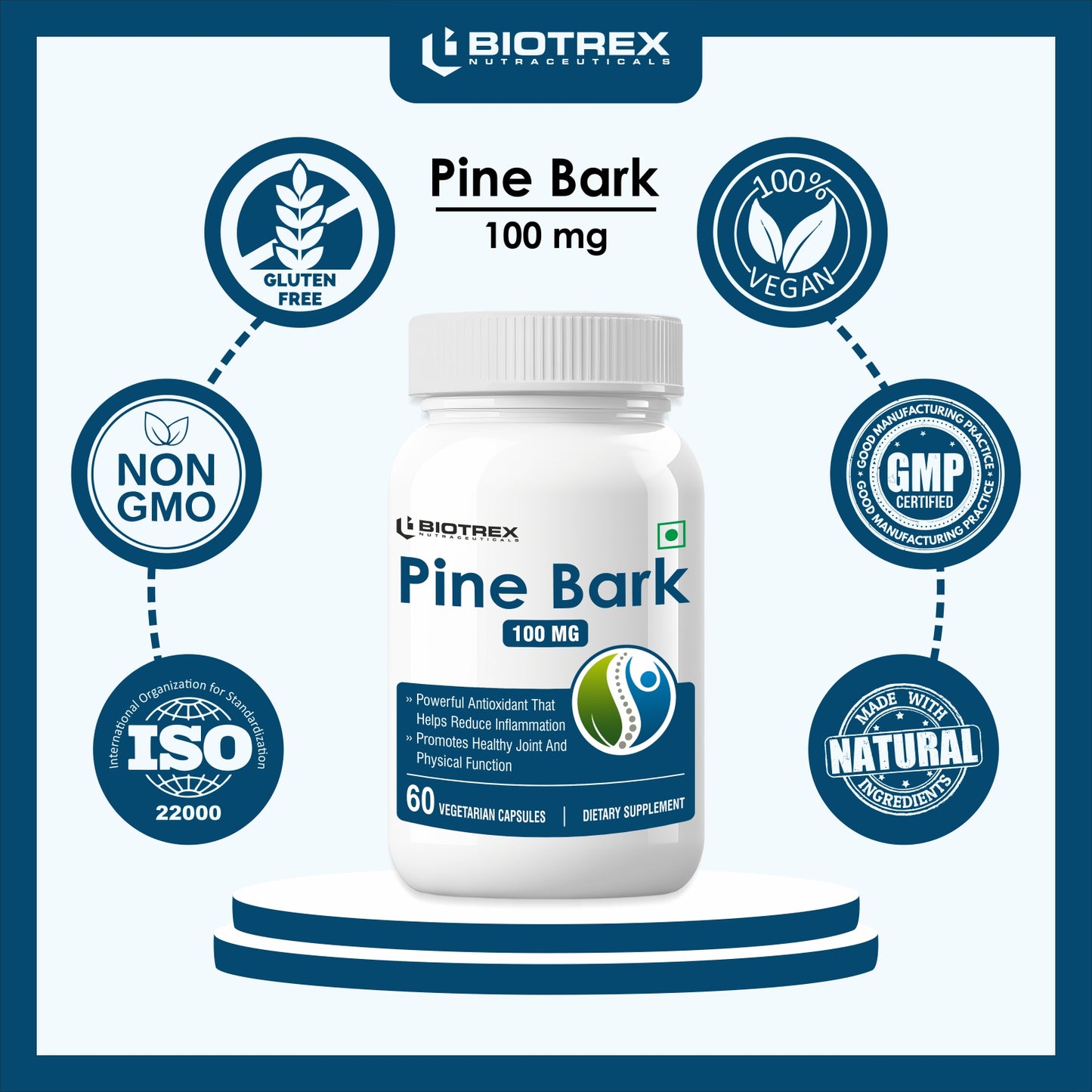 Biotrex Pine Bark 100mg - 60 Capsules