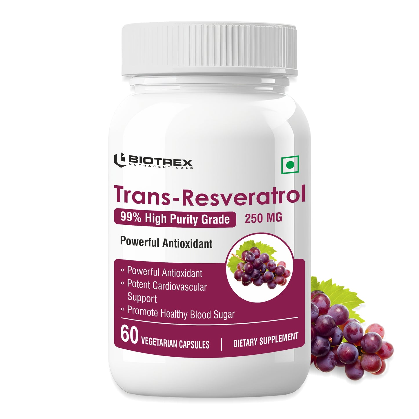 Biotrex Resveratrol 250mg - 60 Capsules