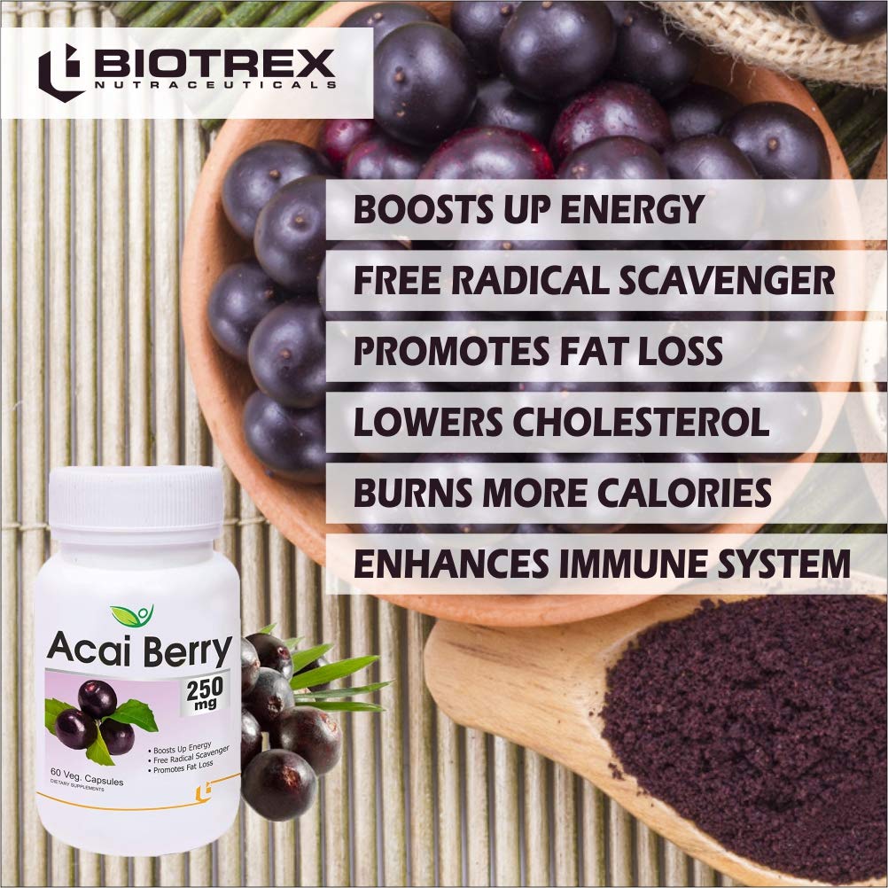 Biotrex Acai Berry 250mg 60 Capsules BIOTREX NUTRACEUTICALS